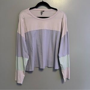 Pastel Colour Block Long Sleeve Shirt